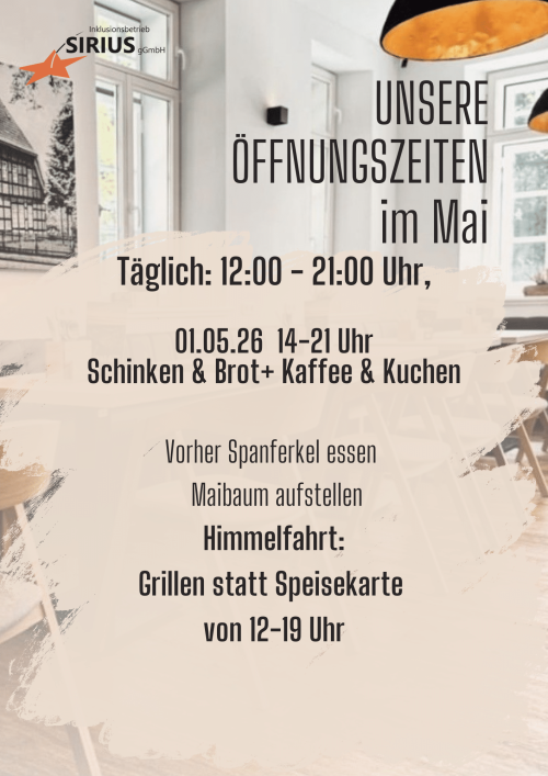 Öffnungszeiten Mai